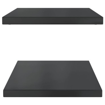 vidaXL Ράφια Τοίχου 2 τεμ. Μαύρο 75x40x3cm Ανοξείδωτο Ατσάλι