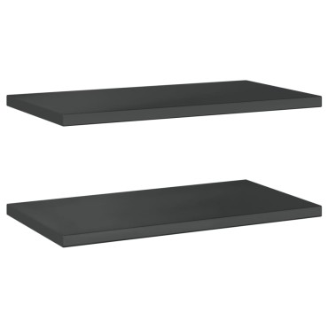 vidaXL Ράφια Τοίχου 2 τεμ. Μαύρο 75x40x3cm Ανοξείδωτο Ατσάλι