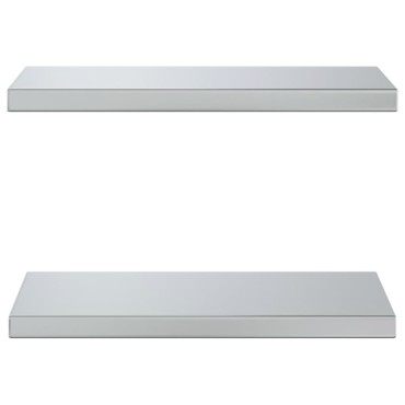 vidaXL Ράφια Τοίχου 2 τεμ. Ασημί 50x23,5x3cm Ανοξείδωτο Ατσάλι