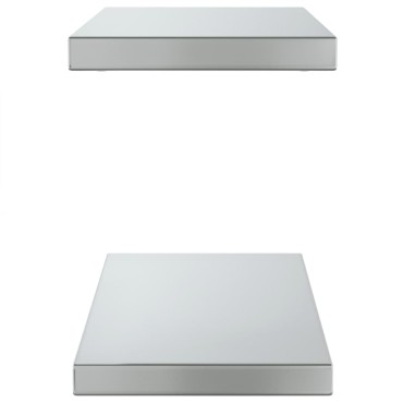 vidaXL Ράφια Τοίχου 2 τεμ. Ασημί 50x23,5x3cm Ανοξείδωτο Ατσάλι