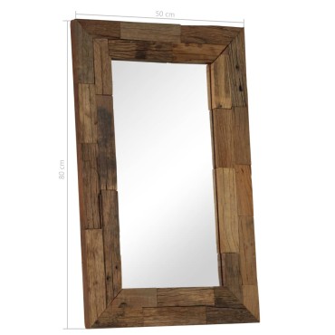 vidaXL Καθρέφτης 50 x 80 εκ. από Μασίφ Ανακυκλωμένο Ξύλο