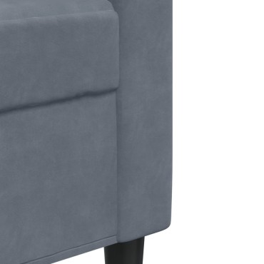 vidaXL Σετ Σαλονιού 2 τεμ. Σκούρο Γκρι Βελούδινο με Μαξιλάρια 157x77x80cm  Διθέσιος Τριθέσιος