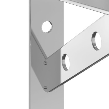 vidaXL Στηρίγματα Ραφιών 4 τεμ. Ασημί 15x2,5x11,5cm Ανοξείδωτο Ατσάλι