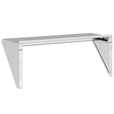 vidaXL Ράφι Τοίχου Ασημί 75x30x31cm Ανοξείδωτο Ατσάλι 1 τεμ.