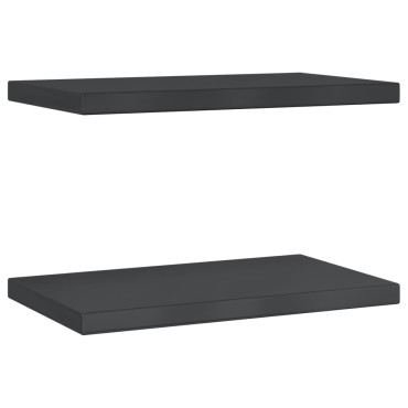 vidaXL Ράφια Τοίχου 2 τεμ. Μαύρο 50x30x3cm Ανοξείδωτο Ατσάλι