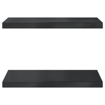 vidaXL Ράφια Τοίχου 2 τεμ. Μαύρο 50x30x3cm Ανοξείδωτο Ατσάλι