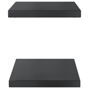 vidaXL Ράφια Τοίχου 2 τεμ. Μαύρο 50x30x3cm Ανοξείδωτο Ατσάλι