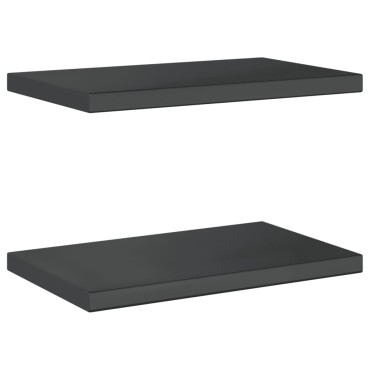 vidaXL Ράφια Τοίχου 2 τεμ. Μαύρο 50x30x3cm Ανοξείδωτο Ατσάλι