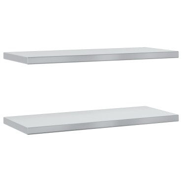 vidaXL Ράφια Τοίχου 2 τεμ. Ασημί 75x30x3cm Ανοξείδωτο Ατσάλι