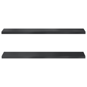 vidaXL Ράφια Τοίχου 2 τεμ. Μαύρο 100x23,5x3cm Ανοξείδωτο Ατσάλι