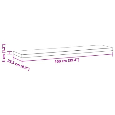 vidaXL Ράφια Τοίχου 2 τεμ. Μαύρο 100x23,5x3cm Ανοξείδωτο Ατσάλι