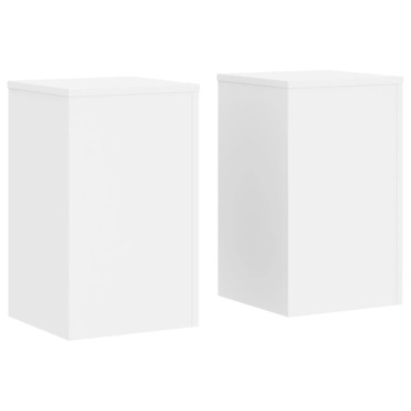 vidaXL Βάσεις Φυτών 2 τεμ. Λευκές 30x30x50 εκ. από Επεξεργασμένο Ξύλο