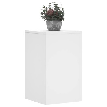 vidaXL Βάσεις Φυτών 2 τεμ. Λευκές 30x30x50 εκ. από Επεξεργασμένο Ξύλο