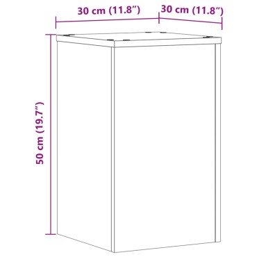 vidaXL Βάσεις Φυτών 2 τεμ. Λευκές 30x30x50 εκ. από Επεξεργασμένο Ξύλο