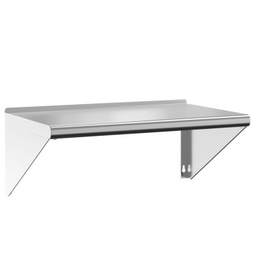 vidaXL Ράφι Τοίχου Ασημί 75x45x31cm Ανοξείδωτο Ατσάλι 1 τεμ.