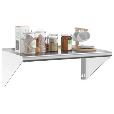 vidaXL Ράφι Τοίχου Ασημί 75x45x31cm Ανοξείδωτο Ατσάλι 1 τεμ.
