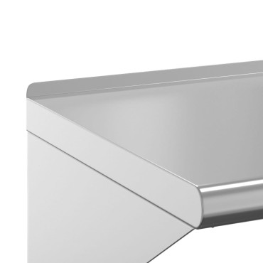 vidaXL Ράφι Τοίχου Ασημί 75x45x31cm Ανοξείδωτο Ατσάλι 1 τεμ.