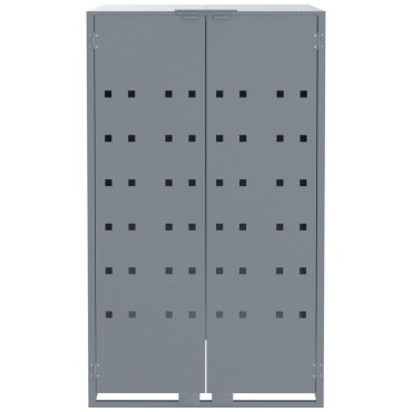 vidaXL Πλαίσιο Κάδων Απορριμμάτων 5 Κάδοι Γκρι 345x79x117 εκ. Ατσάλι