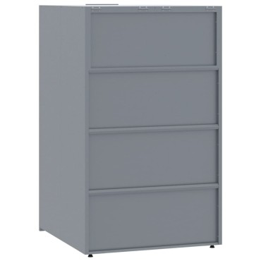 vidaXL Πλαίσιο Κάδων Απορριμμάτων 5 Κάδοι Γκρι 345x79x117 εκ. Ατσάλι