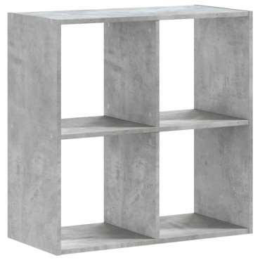 vidaXL Βιβλιοθήκη Γκρι Σκυροδέματος 68,5x32x68,5cm Επεξεργ. Ξύλο 1 τεμ.