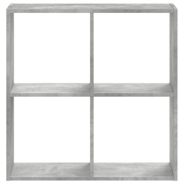 vidaXL Βιβλιοθήκη Γκρι Σκυροδέματος 68,5x32x68,5cm Επεξεργ. Ξύλο 1 τεμ.