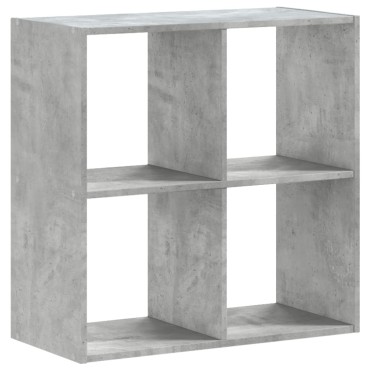 vidaXL Βιβλιοθήκη Γκρι Σκυροδέματος 68,5x32x68,5cm Επεξεργ. Ξύλο 1 τεμ.