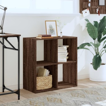 vidaXL Βιβλιοθήκη Καφέ Δρυς 68,5x32x68,5cm από Επεξεργασμένο Ξύλο 1 τεμ.