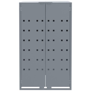vidaXL Πλαίσιο Κάδων Απορριμμάτων 6 Κάδοι Γκρι 414x79x117 εκ. Ατσάλι
