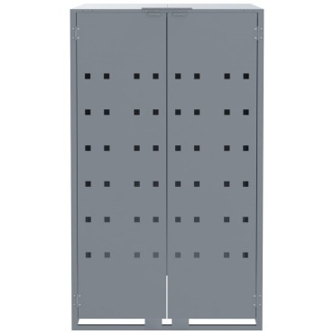 vidaXL Πλαίσιο Κάδων Απορριμμάτων 2 Κάδοι Γκρι 138x79x117 εκ. Ατσάλι