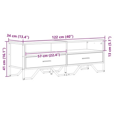 vidaXL Έπιπλο Τηλεόρασης Sonoma Δρυς 122x34x41cm Επεξεργασμένο Ξύλο