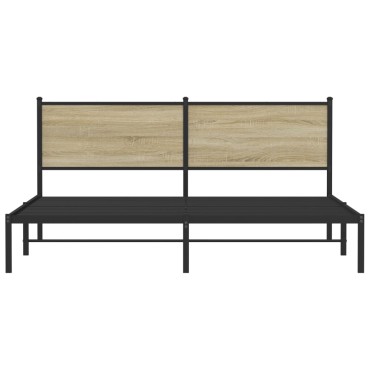 vidaXL Σκελετός Κρεβ. Χωρίς Στρώμα Sonoma Δρυς 160x200 εκ. Μεταλλικό