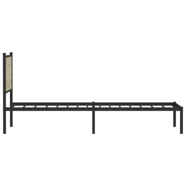 vidaXL Σκελετός Κρεβ. Χωρίς Στρώμα Sonoma Δρυς 100x200 εκ. Μεταλλικό