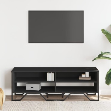 vidaXL Έπιπλο Τηλεόρασης Μαύρο 122x34x41cm Επεξεργασμένο Ξύλο