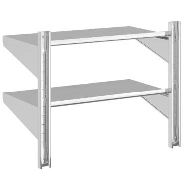 vidaXL Ράφι Τοίχου 2 Επιπ. Ασημί 75x40x60cm Ανοξείδωτο Ατσάλι 1 τεμ.