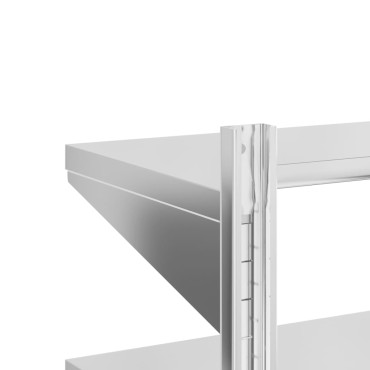 vidaXL Ράφι Τοίχου 2 Επιπ. Ασημί 75x40x60cm Ανοξείδωτο Ατσάλι 1 τεμ.