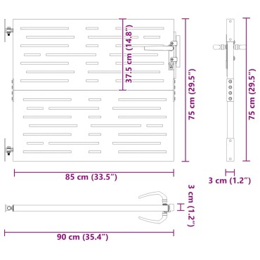 vidaXL Πόρτα Κήπου Τετράγωνη 85x75 εκ. από Ατσάλι Corten