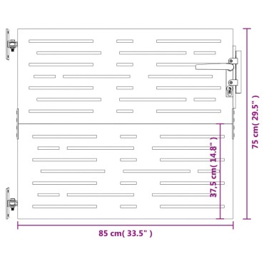 vidaXL Πύλη Κήπου με Τετράγωνο Σχέδιο 85x75 εκ. από Ατσάλι Corten