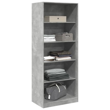 vidaXL Ντουλάπα Γκρι του Σκυροδέματος 80x50x200cm Επεξεργασμένο Ξύλο 1 τεμ.
