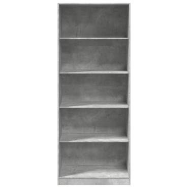 vidaXL Ντουλάπα Γκρι του Σκυροδέματος 80x50x200cm Επεξεργασμένο Ξύλο 1 τεμ.