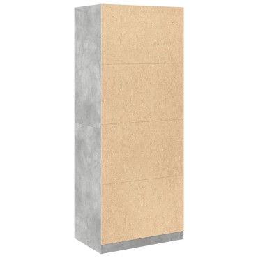 vidaXL Ντουλάπα Γκρι του Σκυροδέματος 80x50x200cm Επεξεργασμένο Ξύλο 1 τεμ.