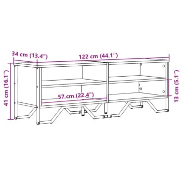 vidaXL Έπιπλο Τηλεόρασης Καπνιστή Δρυς 122x34x41cm Επεξεργασμένο Ξύλο