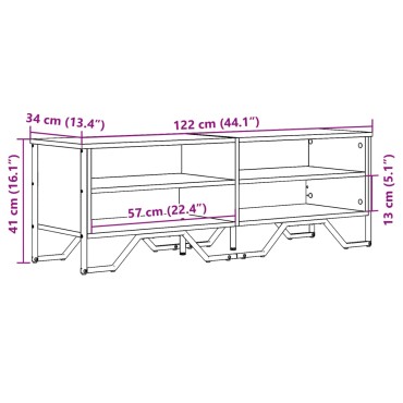 vidaXL Έπιπλο Τηλεόρασης Καπνιστή Δρυς 122x34x41cm Επεξεργασμένο Ξύλο