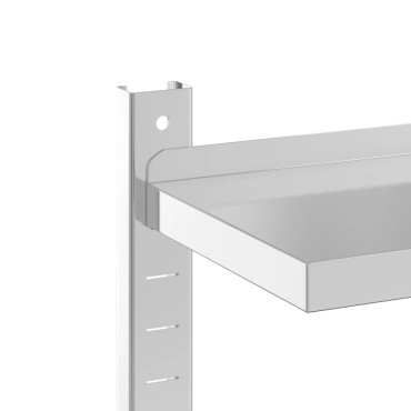 vidaXL Ράφι Τοίχου 2 Επιπ. Ασημί 50x23,5x48cm Ανοξείδωτο Ατσάλι 1 τεμ.