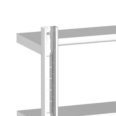 vidaXL Ράφι Τοίχου 2 Επιπ. Ασημί 50x23,5x48cm Ανοξείδωτο Ατσάλι 1 τεμ.