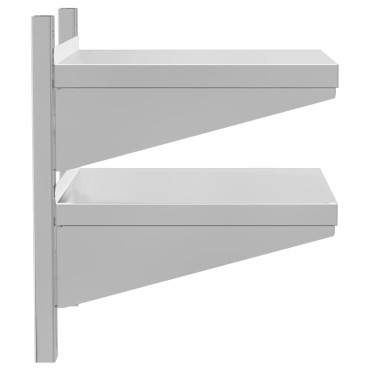 vidaXL Ράφι Τοίχου 2 Επιπ. Ασημί 50x40x48cm Ανοξείδωτο Ατσάλι 1 τεμ.