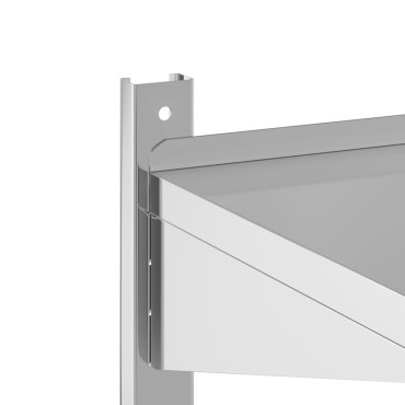 vidaXL Ράφι Τοίχου 2 Επιπ. Ασημί 50x40x48cm Ανοξείδωτο Ατσάλι 1 τεμ.