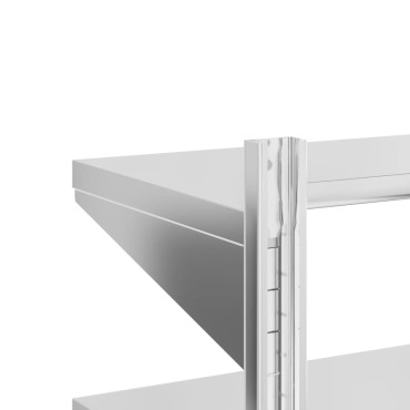 vidaXL Ράφι Τοίχου 2 Επιπ. Ασημί 50x40x48cm Ανοξείδωτο Ατσάλι 1 τεμ.