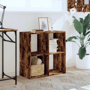 vidaXL Βιβλιοθήκη Καπνιστή Δρυς 68,5x32x68,5cm από Επεξεργ. Ξύλο 1 τεμ.