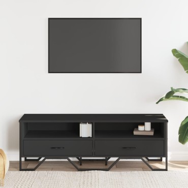 vidaXL Έπιπλο Τηλεόρασης Μαύρο 122x34x41cm Επεξεργασμένο Ξύλο