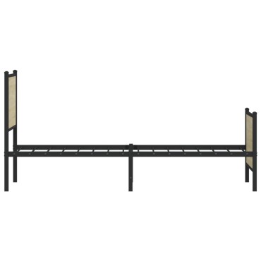 vidaXL Σκελετός Κρεβ. Χωρίς Στρώμα Sonoma Δρυς 100x200 εκ. Μεταλλικό
